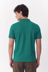 Alpine Men’s Green Cotton Polo Shirt - Premium Edition