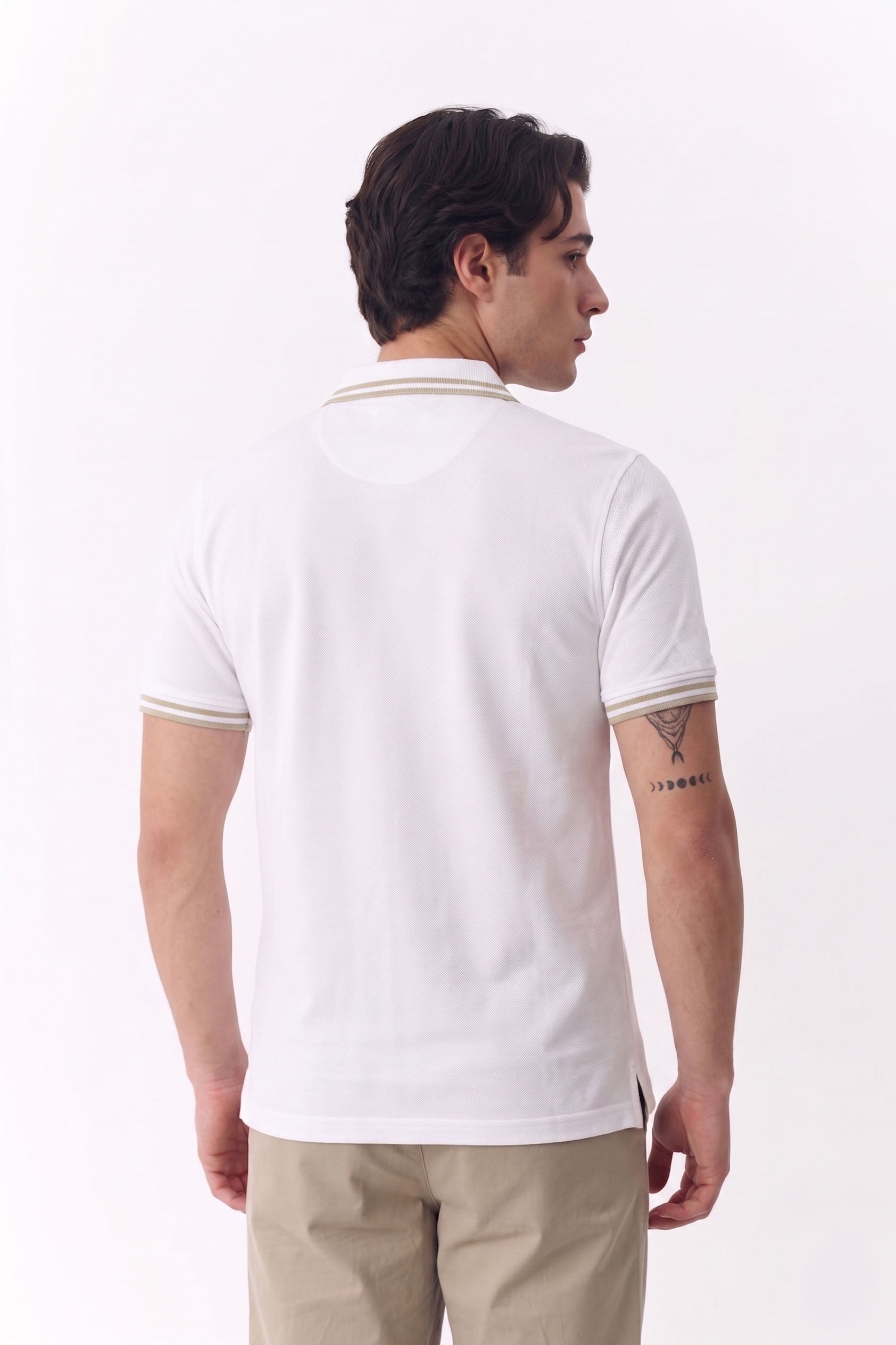 Alpine Men’s White Cotton Polo Shirt - Limited Edition