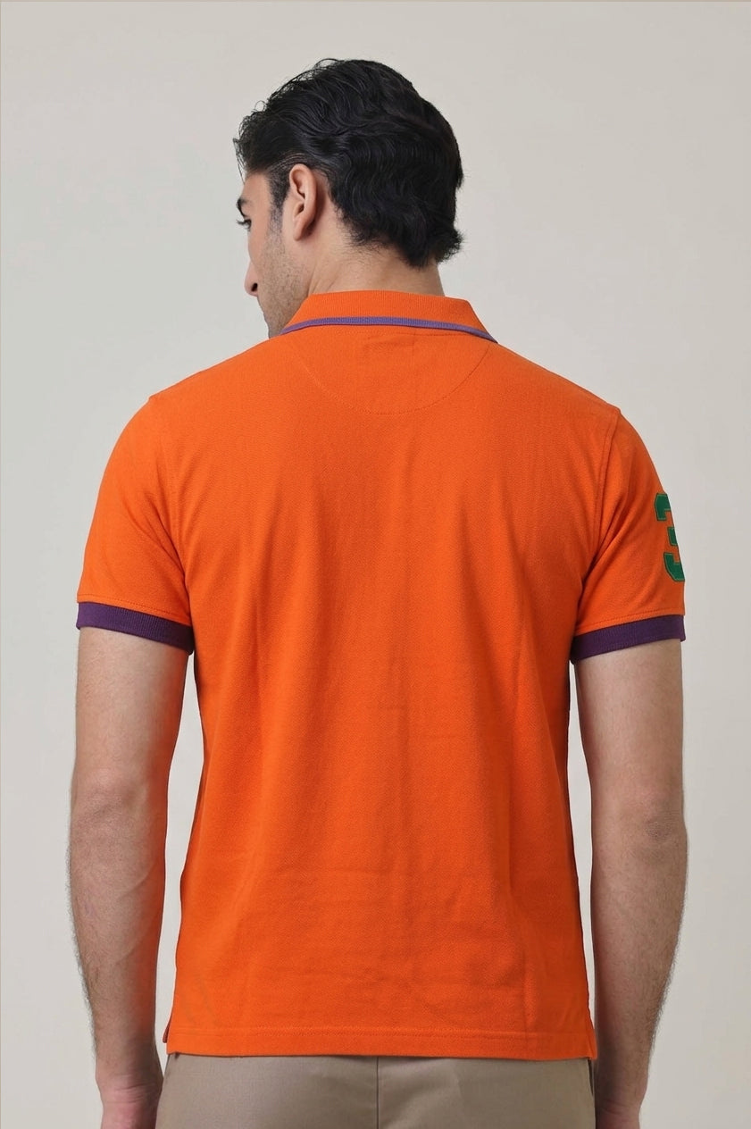 Alpine Men’s - Orange Cotton Polo Shirt