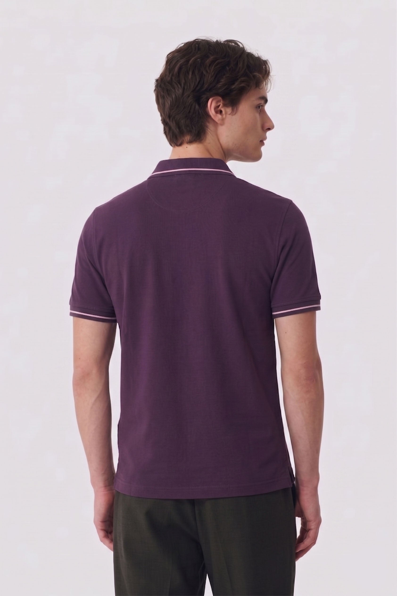 Alpine Men’s Purple Cotton Polo Shirt - Premium Edition