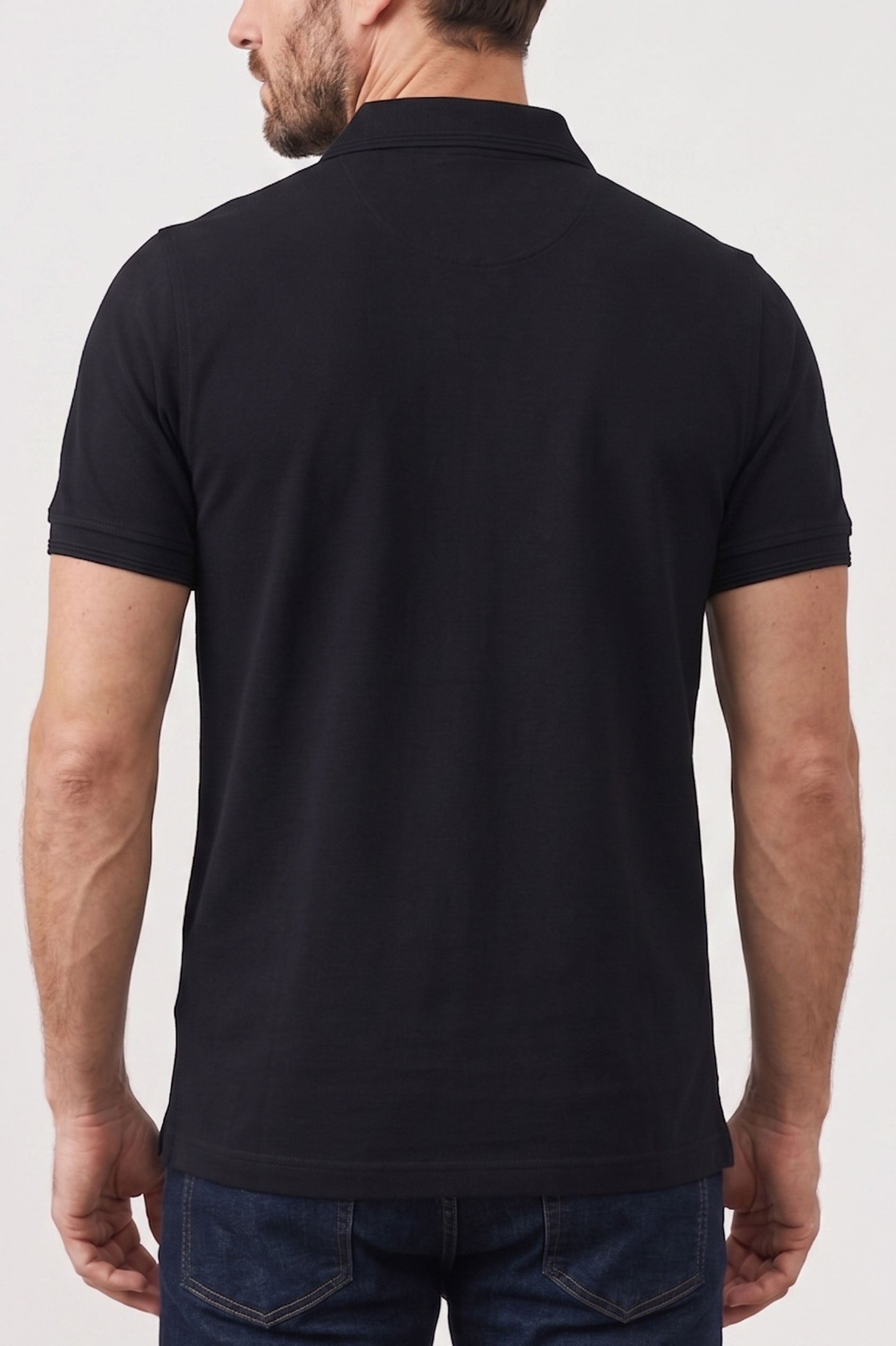 Alpine Men’s Black Cotton Polo Shirt - Crown Edition