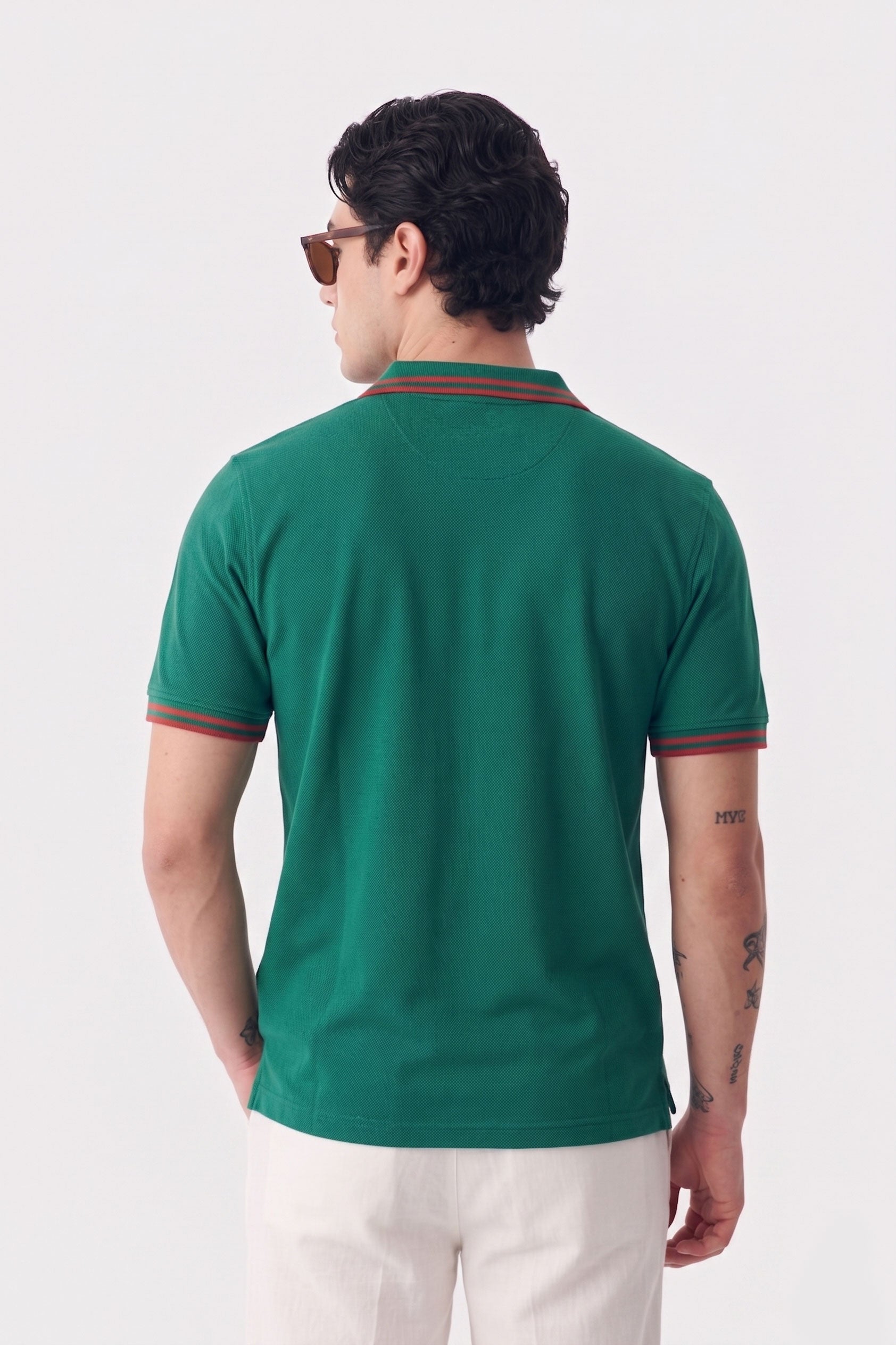 Alpine Men’s Green Cotton Polo Shirt - Limited Edition