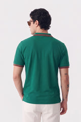 Alpine Men’s Green Cotton Polo Shirt - Limited Edition