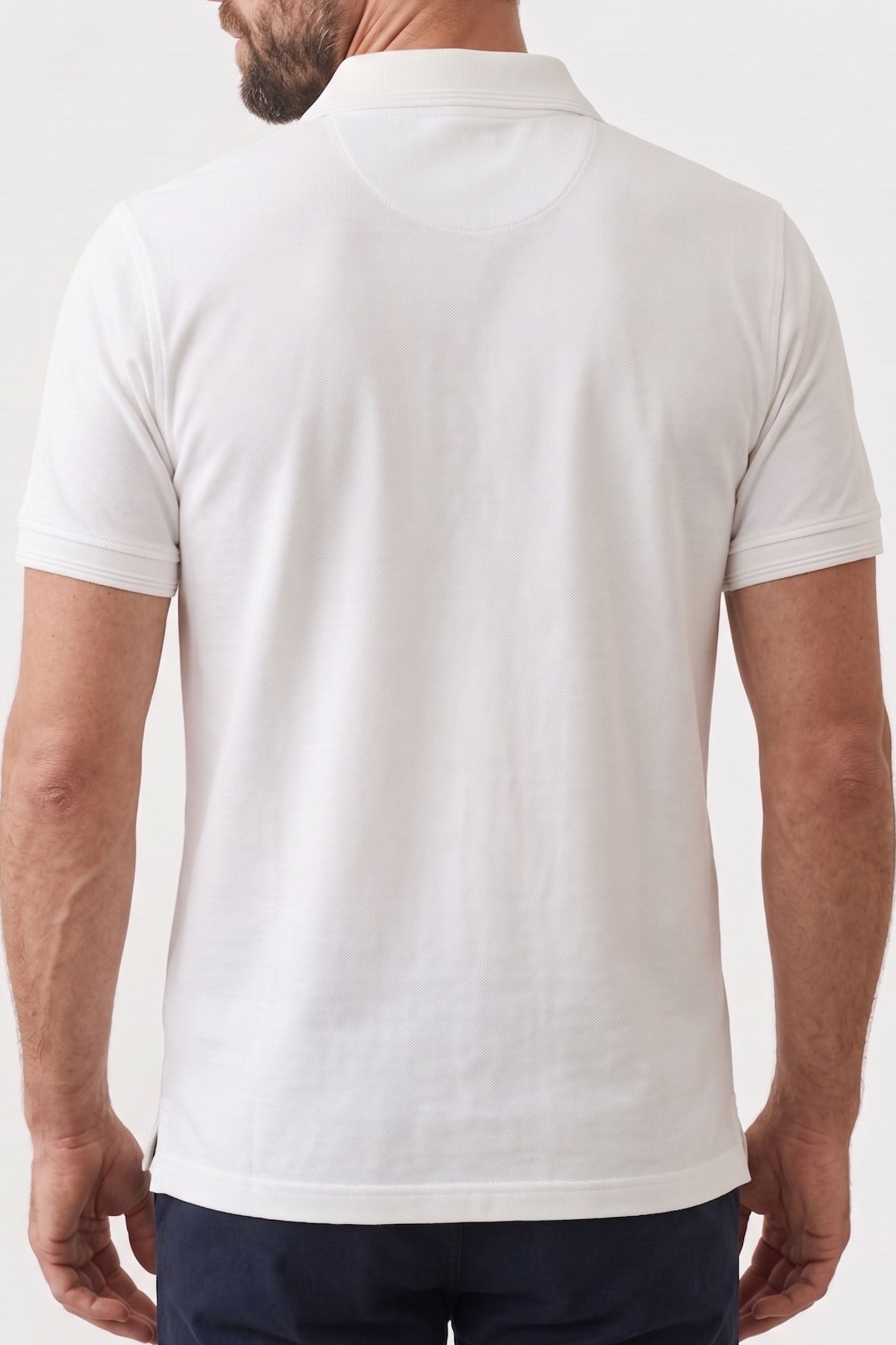 Alpine Men’s White Cotton Polo Shirt - Crown Edition