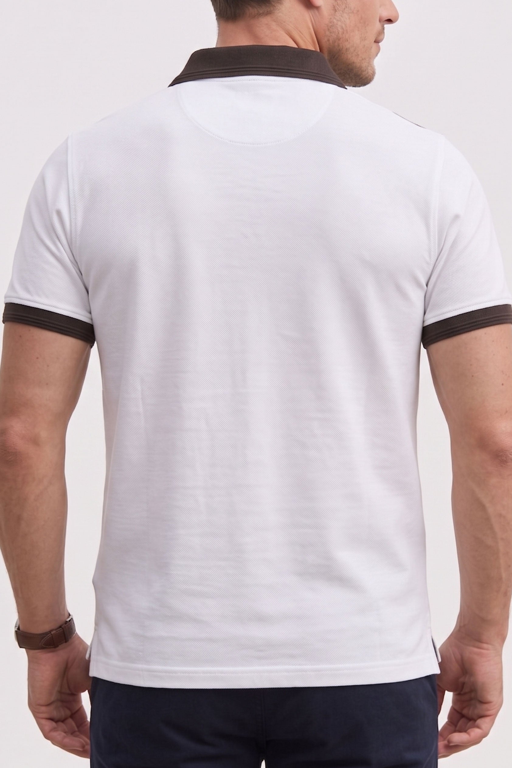 Alpine Men’s White Cotton Polo Shirt - Cross Edition
