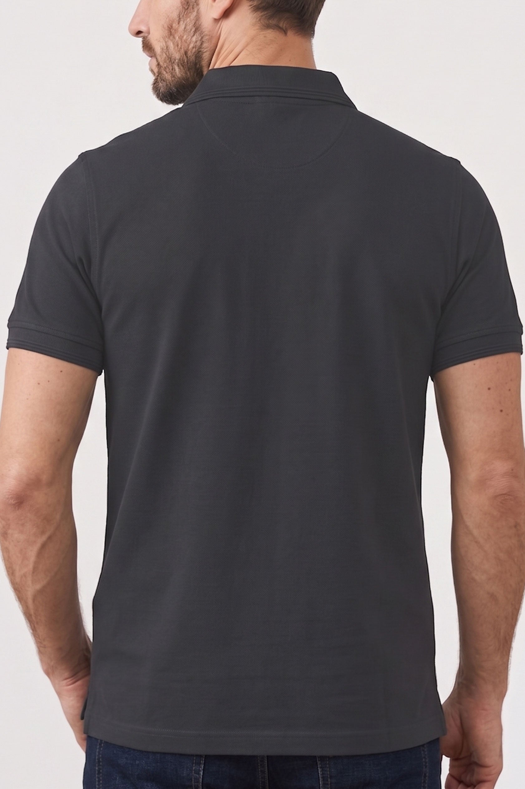 Alpine Men’s Dark Grey Cotton Polo Shirt - Crown Edition