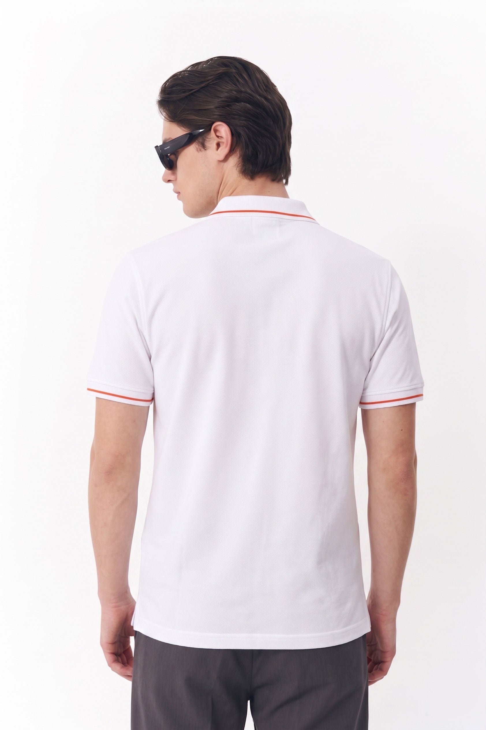 Alpine Men’s White Cotton Polo Shirt - Premium Edition