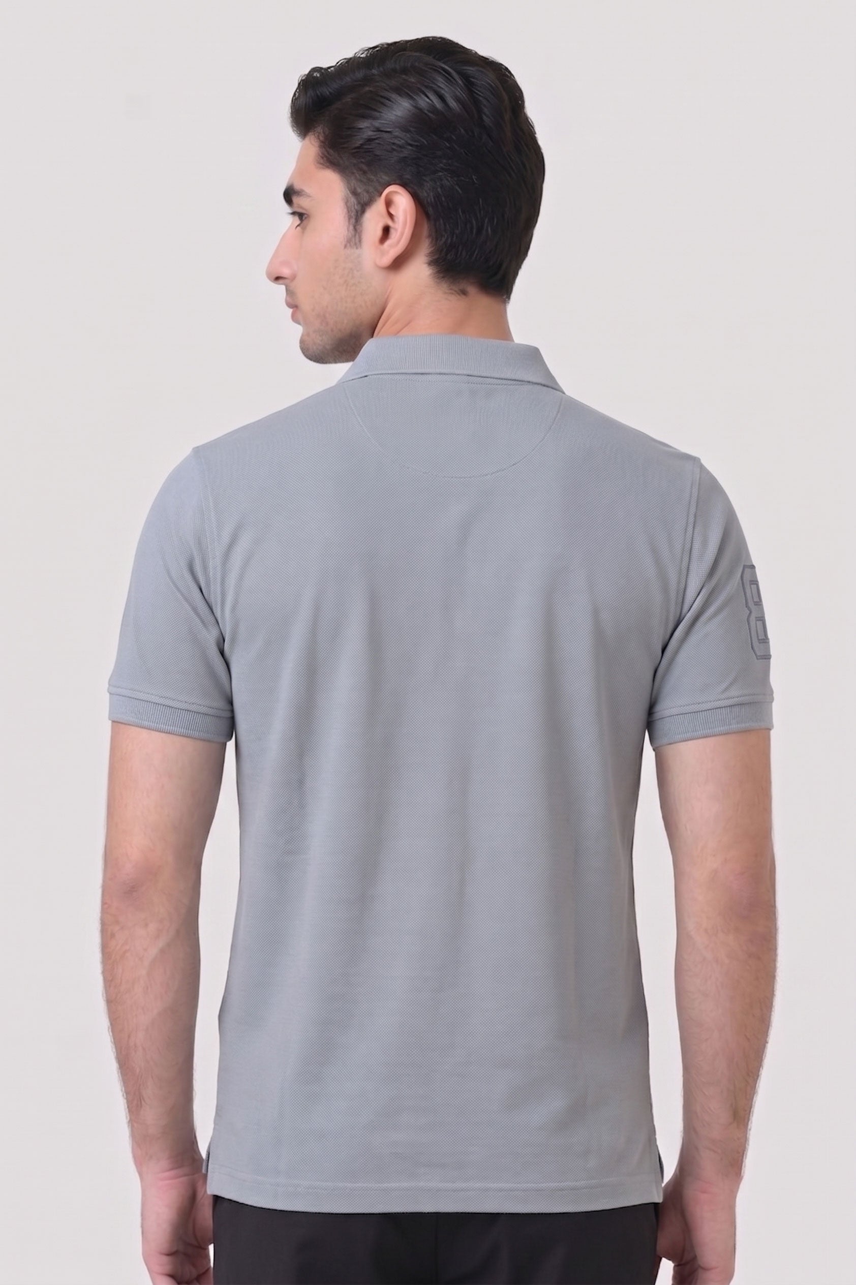 Alpine Men’s Silver Grey Cotton Polo Shirt – Polo Club Edition