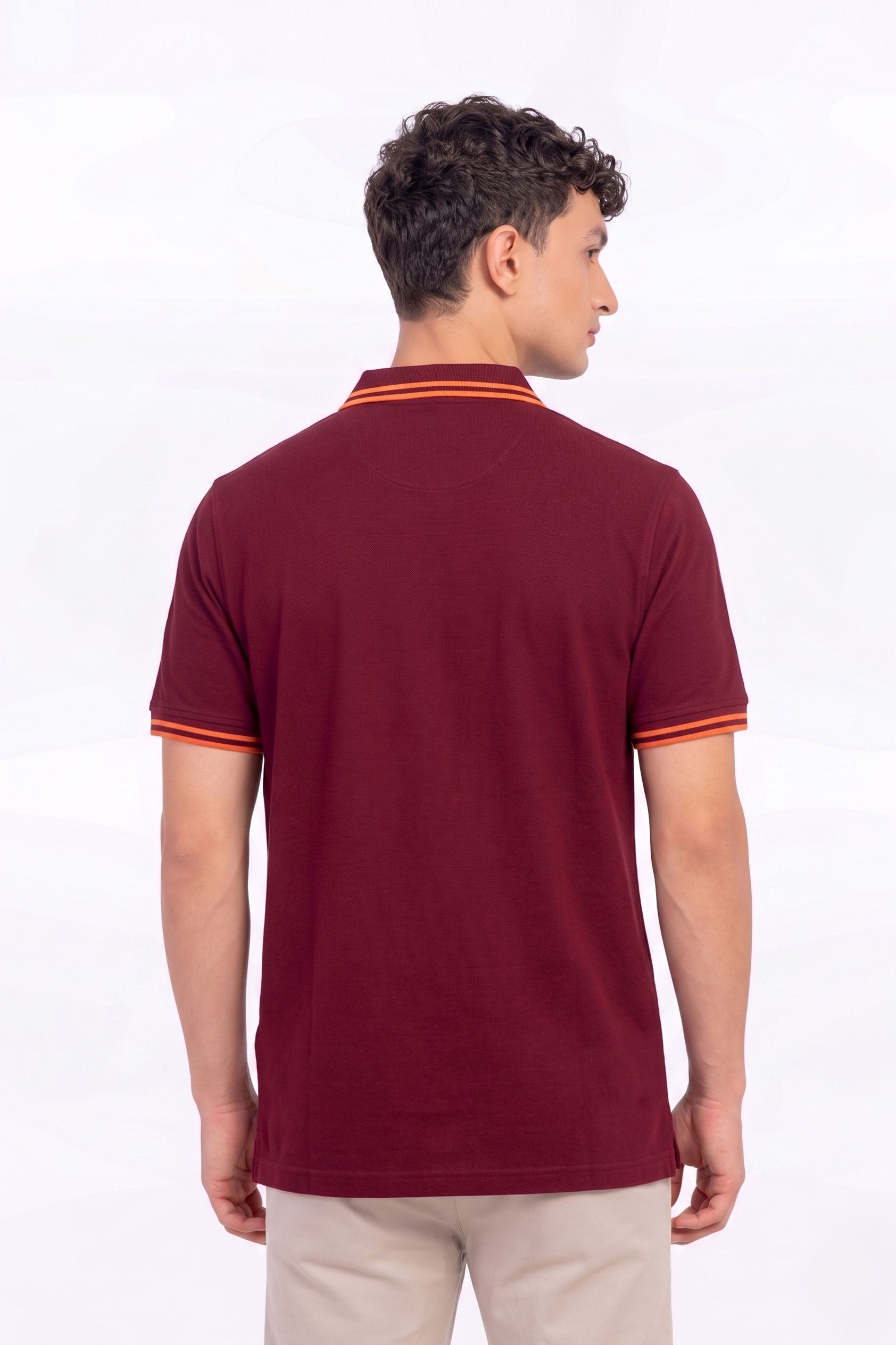 Alpine Men’s Maroon Cotton Polo Shirt - Zip Edition