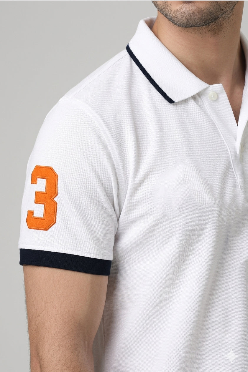 Alpine Men’s - White Cotton Polo Shirt