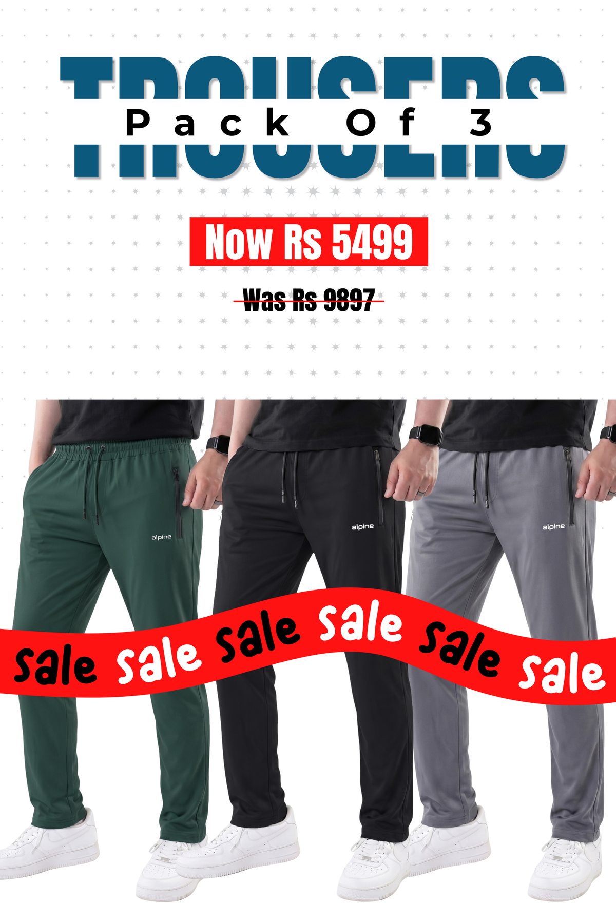Alpine - Performance Trouser Bundle Offer - Black, Green & Grey
