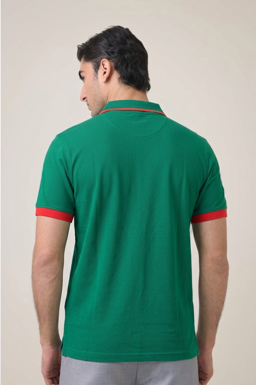Alpine Men’s - Green Cotton Polo Shirt