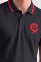 Alpine Men’s Black Cotton Polo Shirt - Heritage Badge Edition