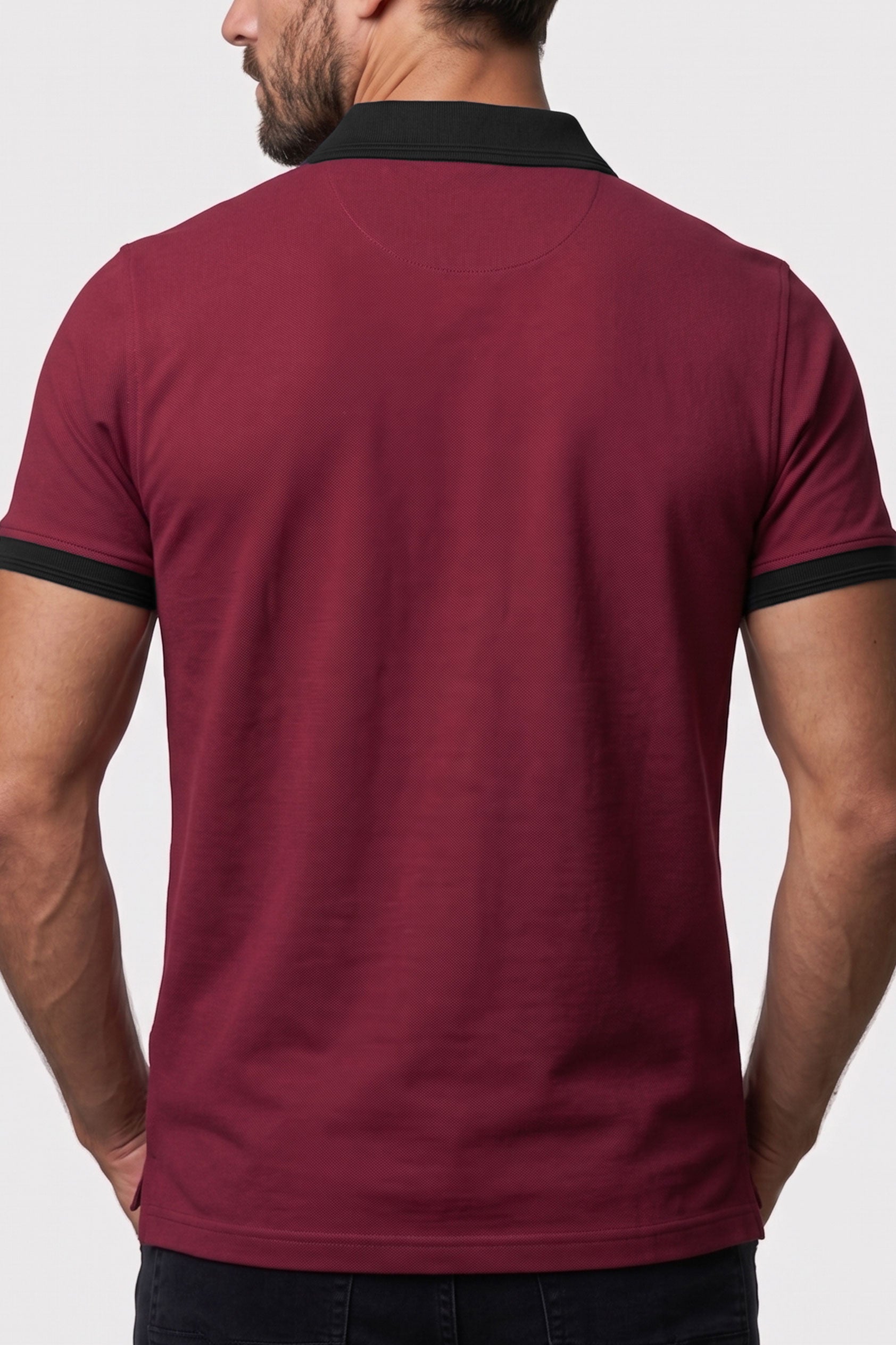 Alpine Men’s Maroon Cotton Polo Shirt - Cross Edition
