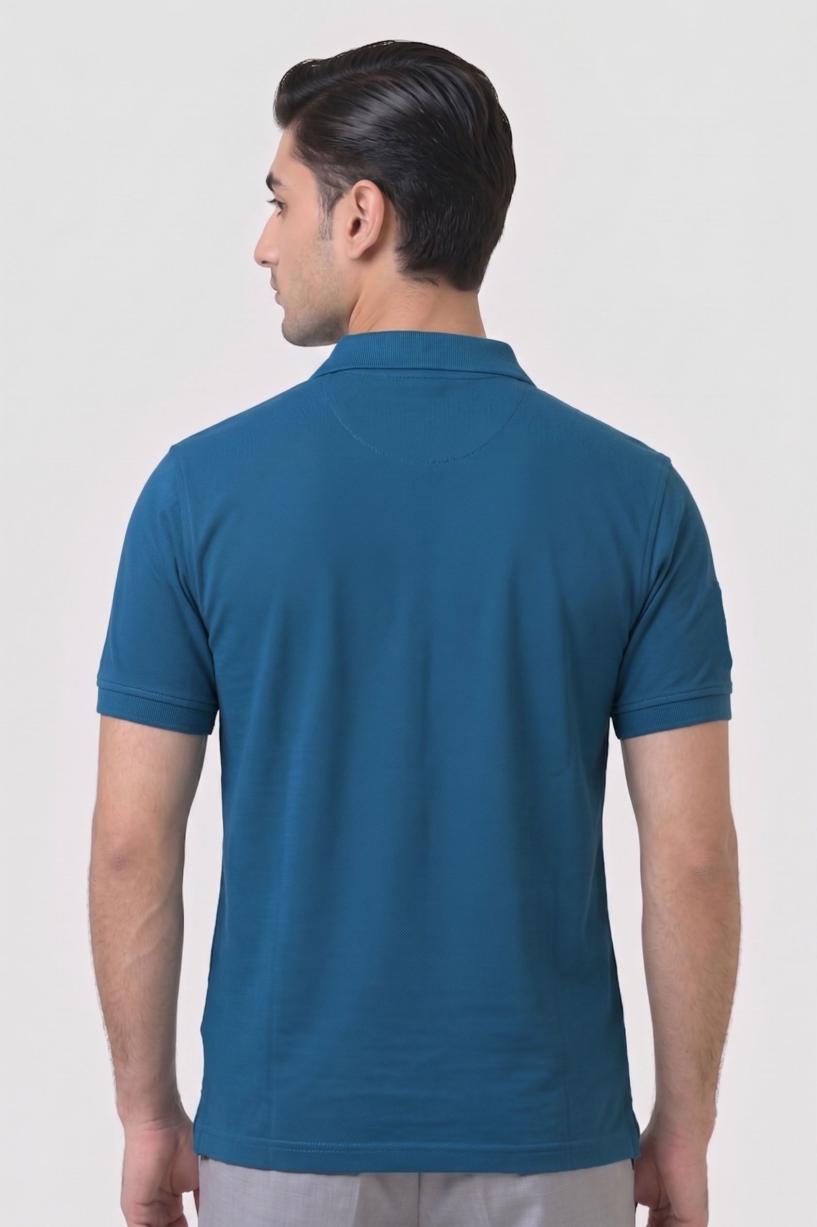 Alpine Men’s Teal Blue Cotton Polo Shirt – Signature Rider Edition
