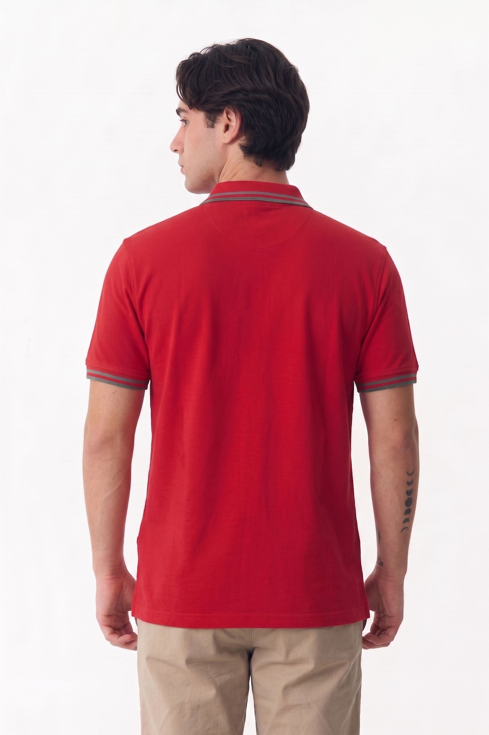 Alpine Men’s Red Cotton Polo Shirt - Limited Edition