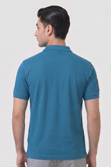 Alpine Men’s Teal Blue Cotton Polo Shirt – Polo Club Edition