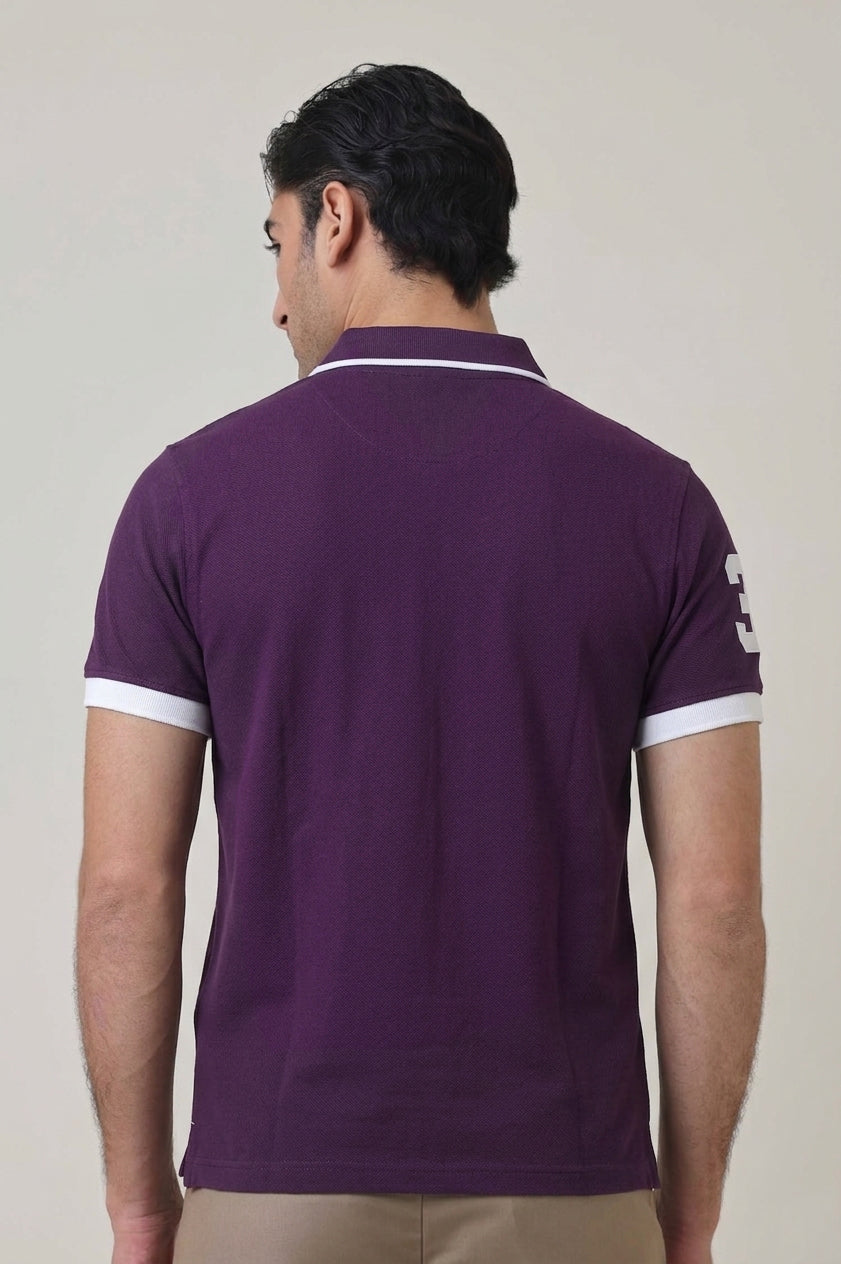 Alpine Men’s - Purple Cotton Polo Shirt