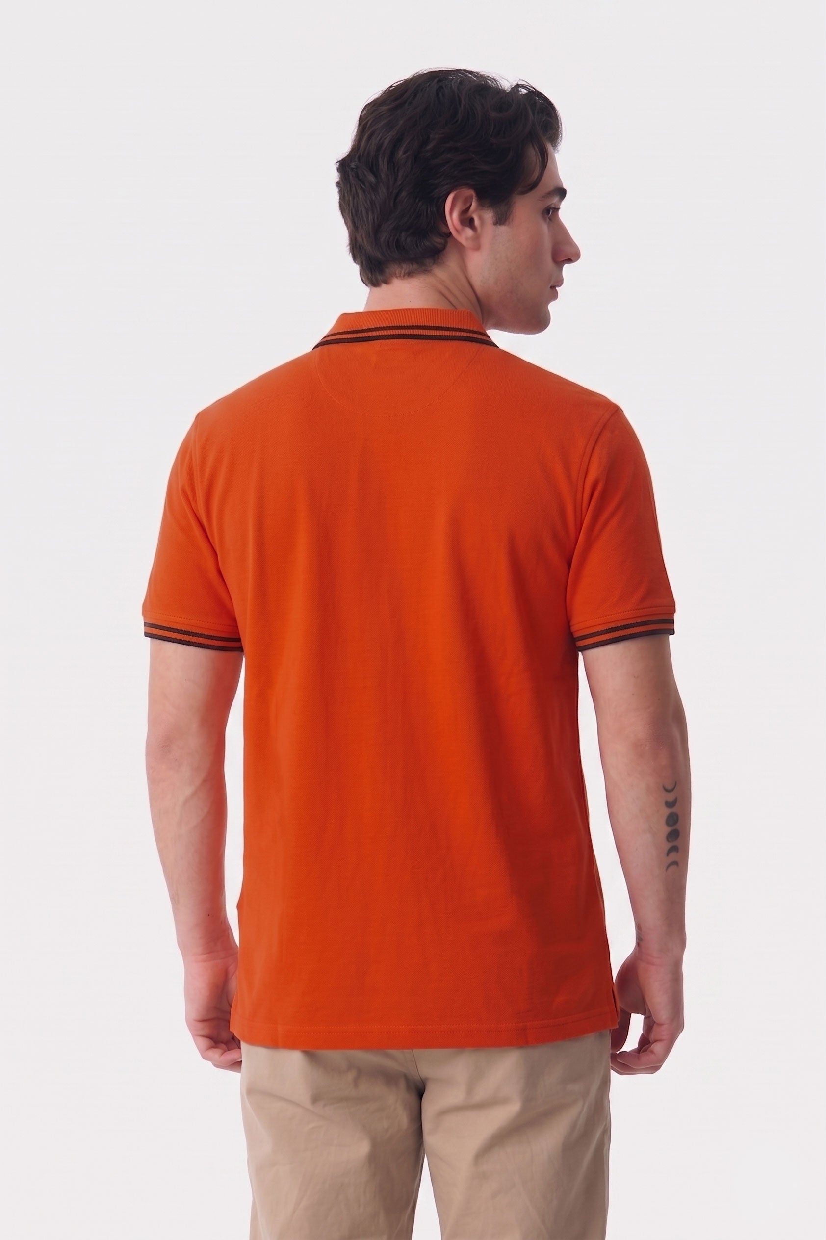 Alpine Men’s Orange Cotton Polo Shirt - Limited Edition