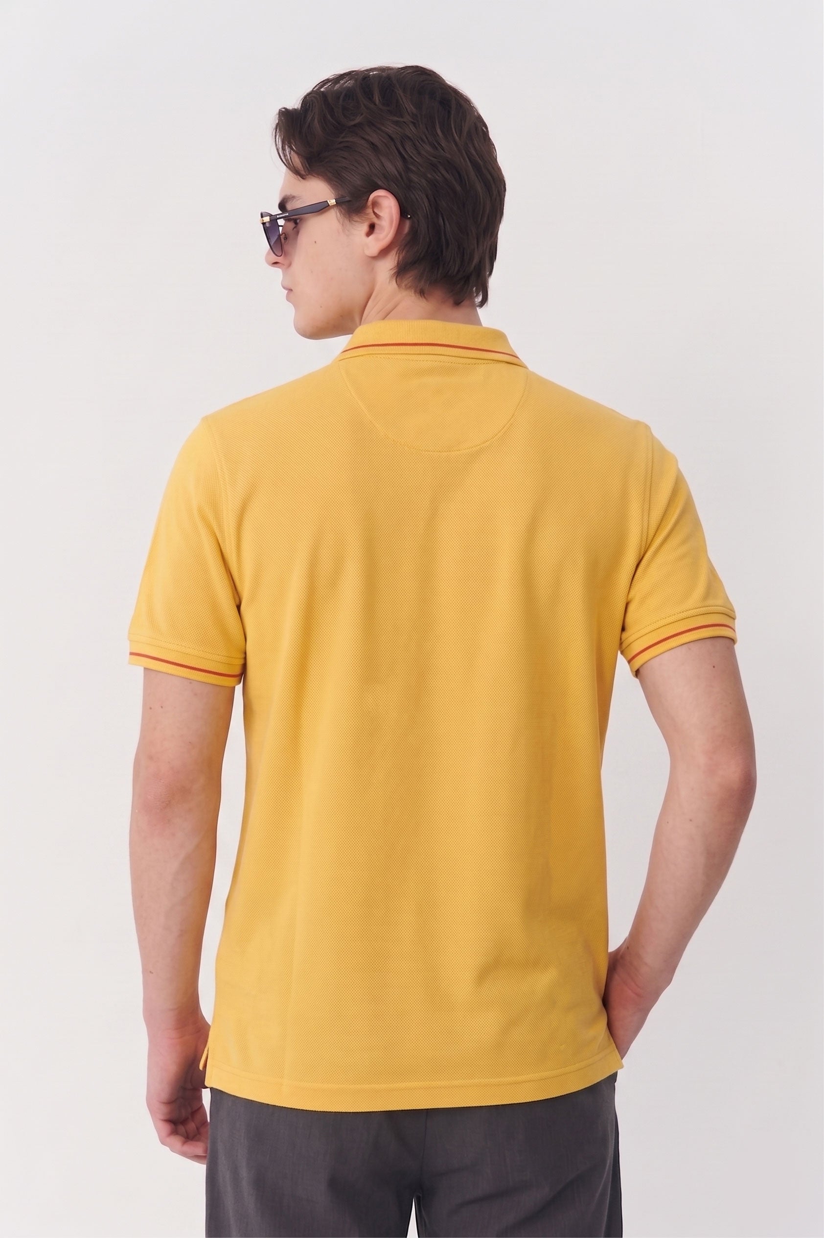 Alpine Men’s Yellow Cotton Polo Shirt - Premium Edition