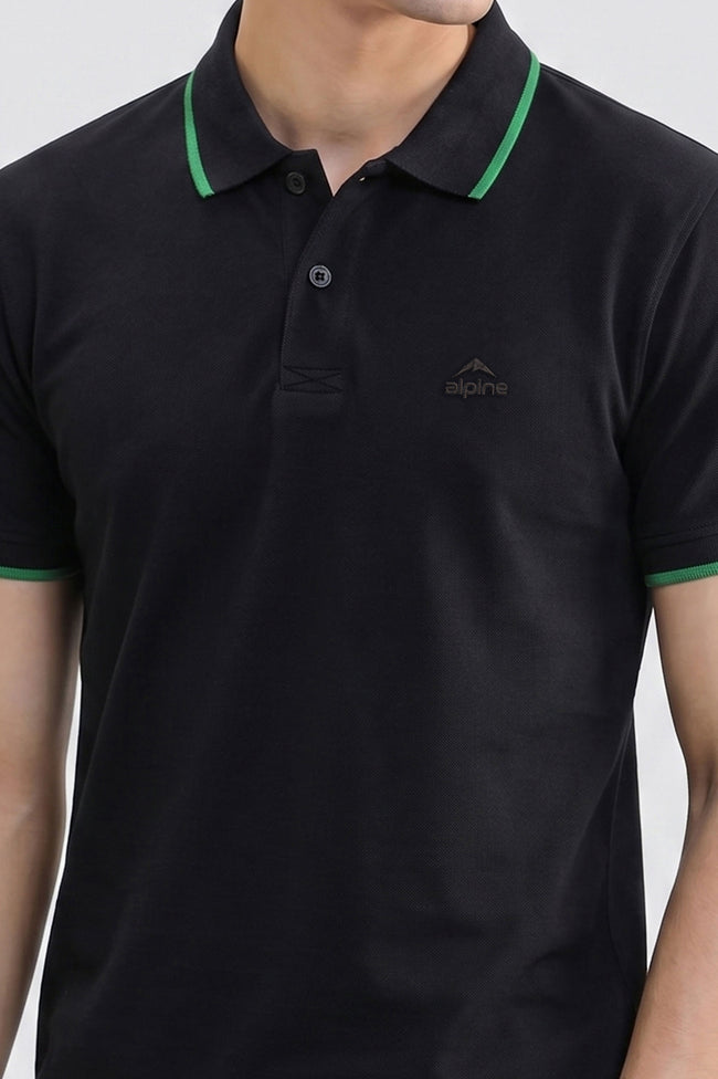 Alpine Men’s Black Polo Shirt – Executive Fit Main Image