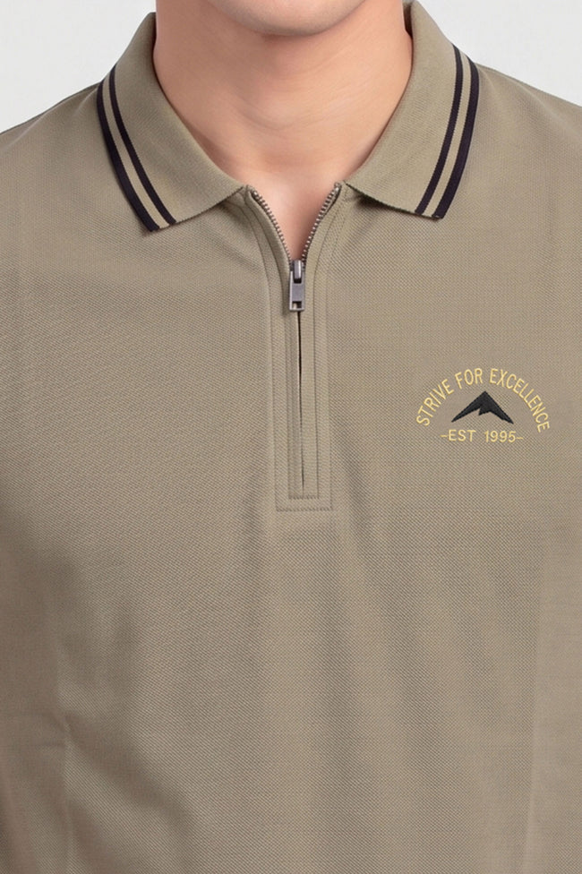 Alpine Men’s Skin Cotton Polo Shirt - Zip Edition Main Image