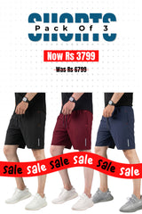 Alpine - Dry Fit Short Bundle Offer - Black, Navy Blue & Maroon