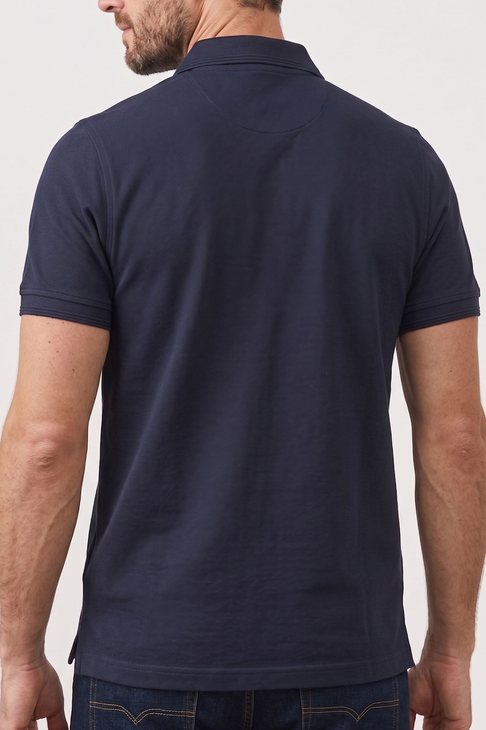 Alpine Men’s Navy Blue Cotton Polo Shirt - Crown Edition