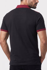 Alpine Men’s Black Cotton Polo Shirt - Cross Edition
