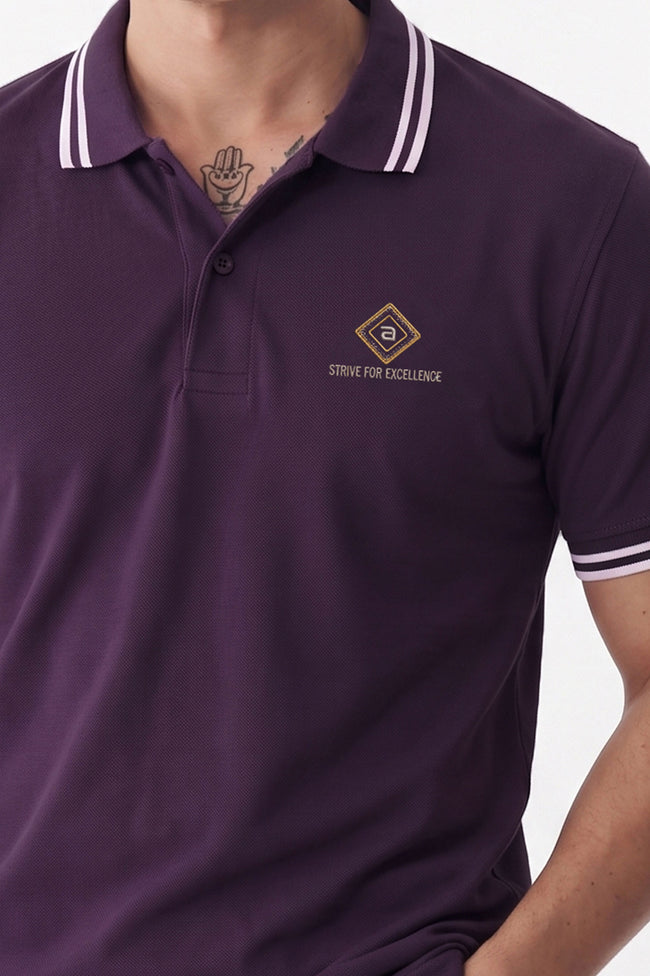Alpine Men’s Purple Cotton Polo Shirt - Limited Edition Main Image