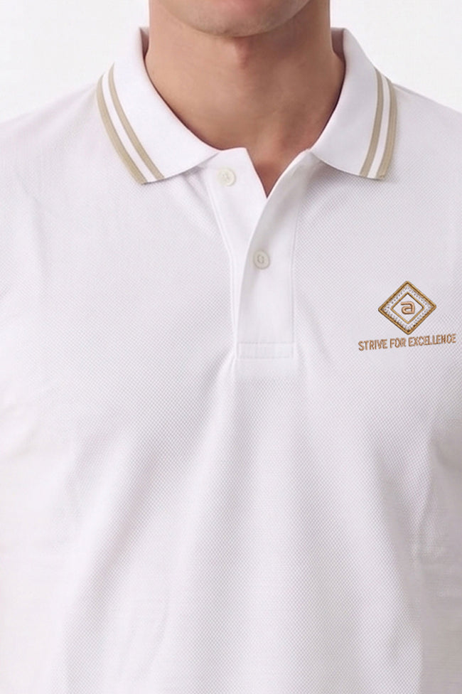 Alpine Men’s White Cotton Polo Shirt - Limited Edition Main Image