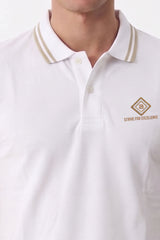 Alpine Men’s White Cotton Polo Shirt - Limited Edition