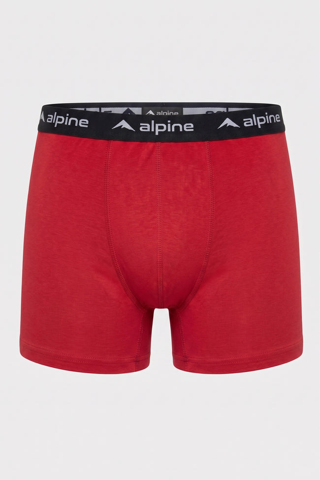 Alpine Men’s Red Cotton Boxer – Premium Soft Fabric Hover Image