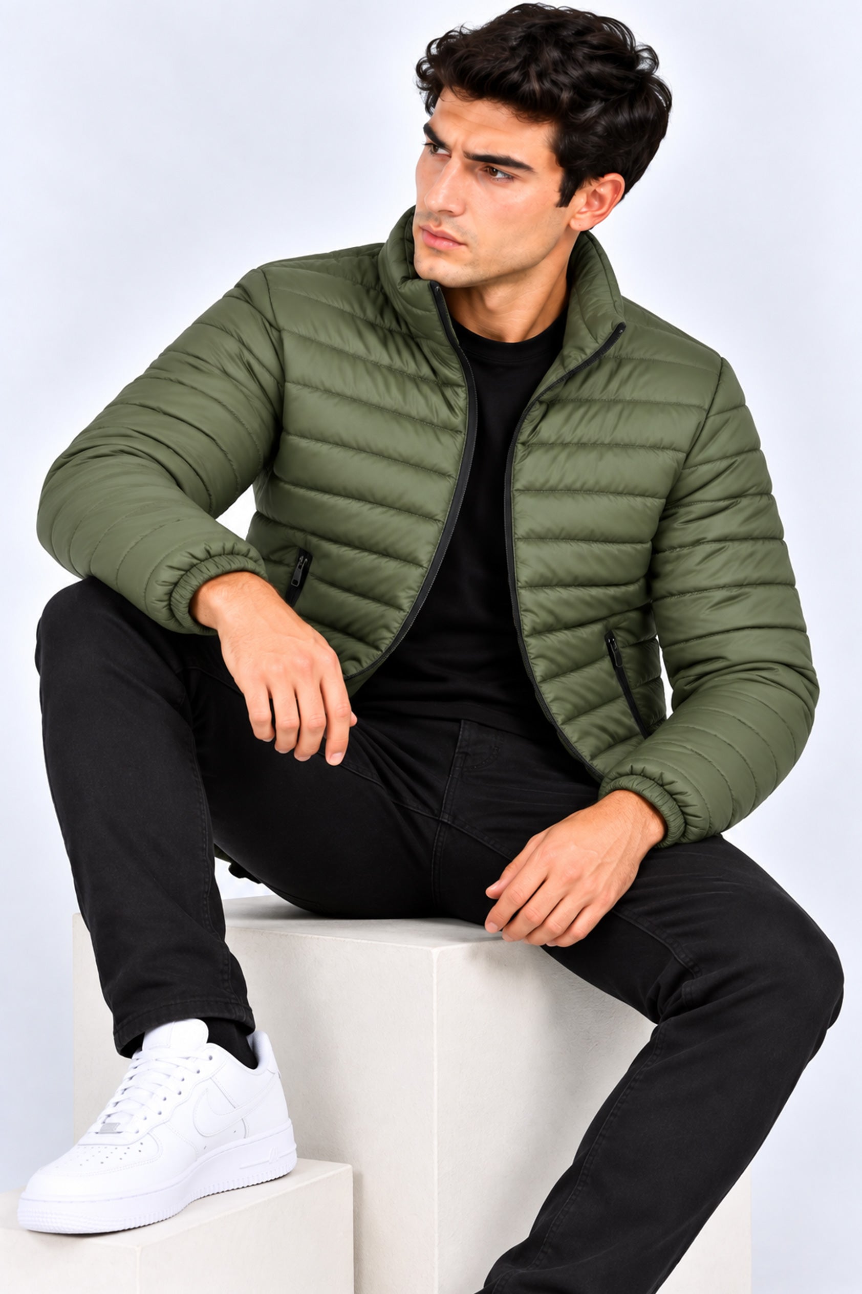 Alpine Men’s Puffer Jacket Grey Olive