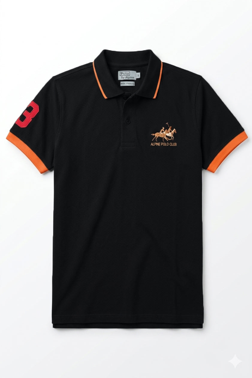 Alpine Men’s - Black Cotton Polo Shirt