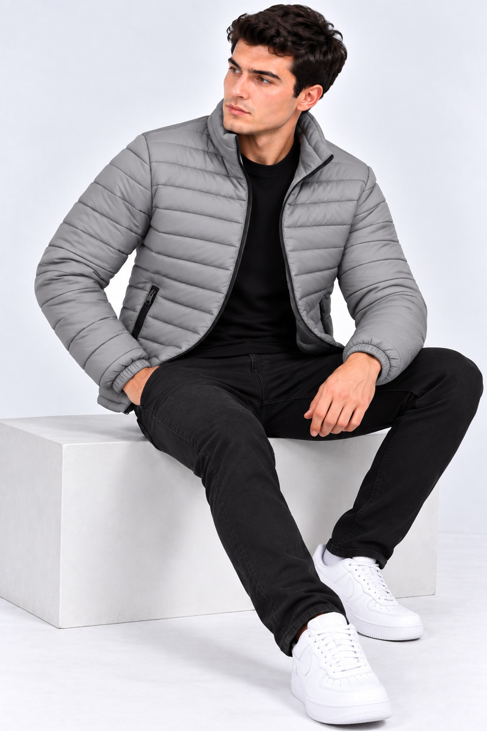 Alpine Men’s Puffer Jacket Grey