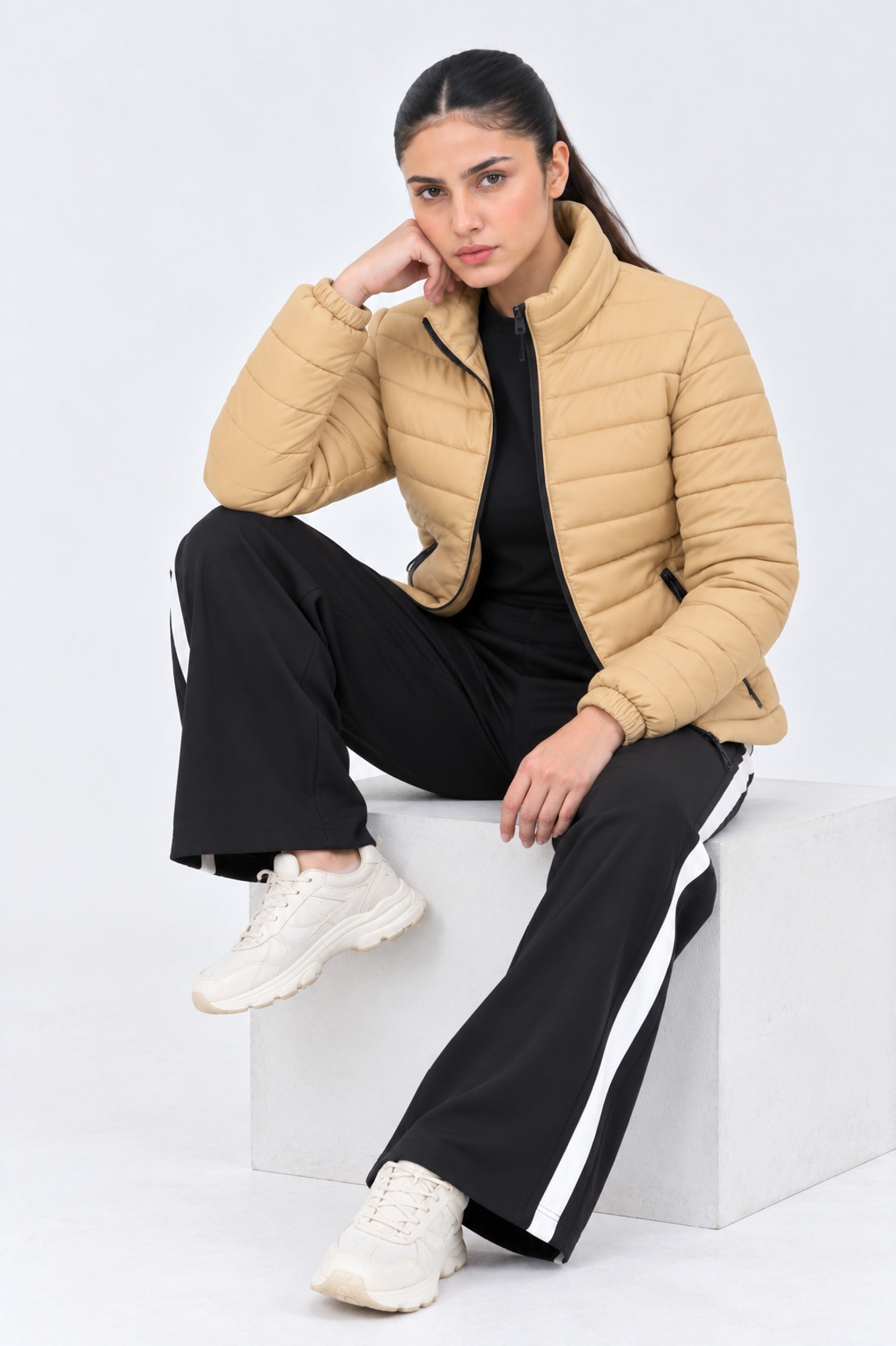 Alpine Women's Puffer Jacket Beige