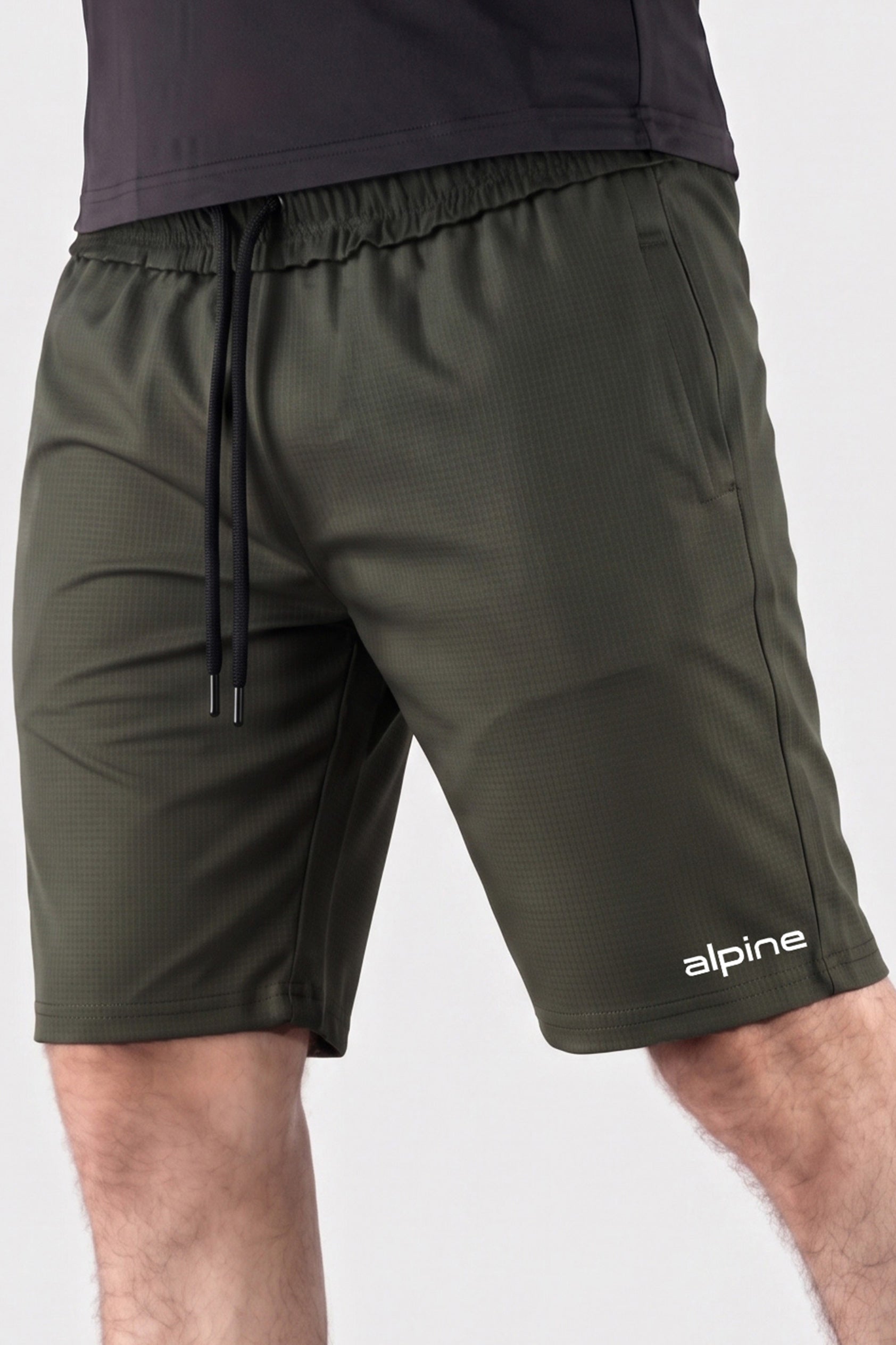 Alpine Men’s Olive Imported Square Mesh  Lycra Short