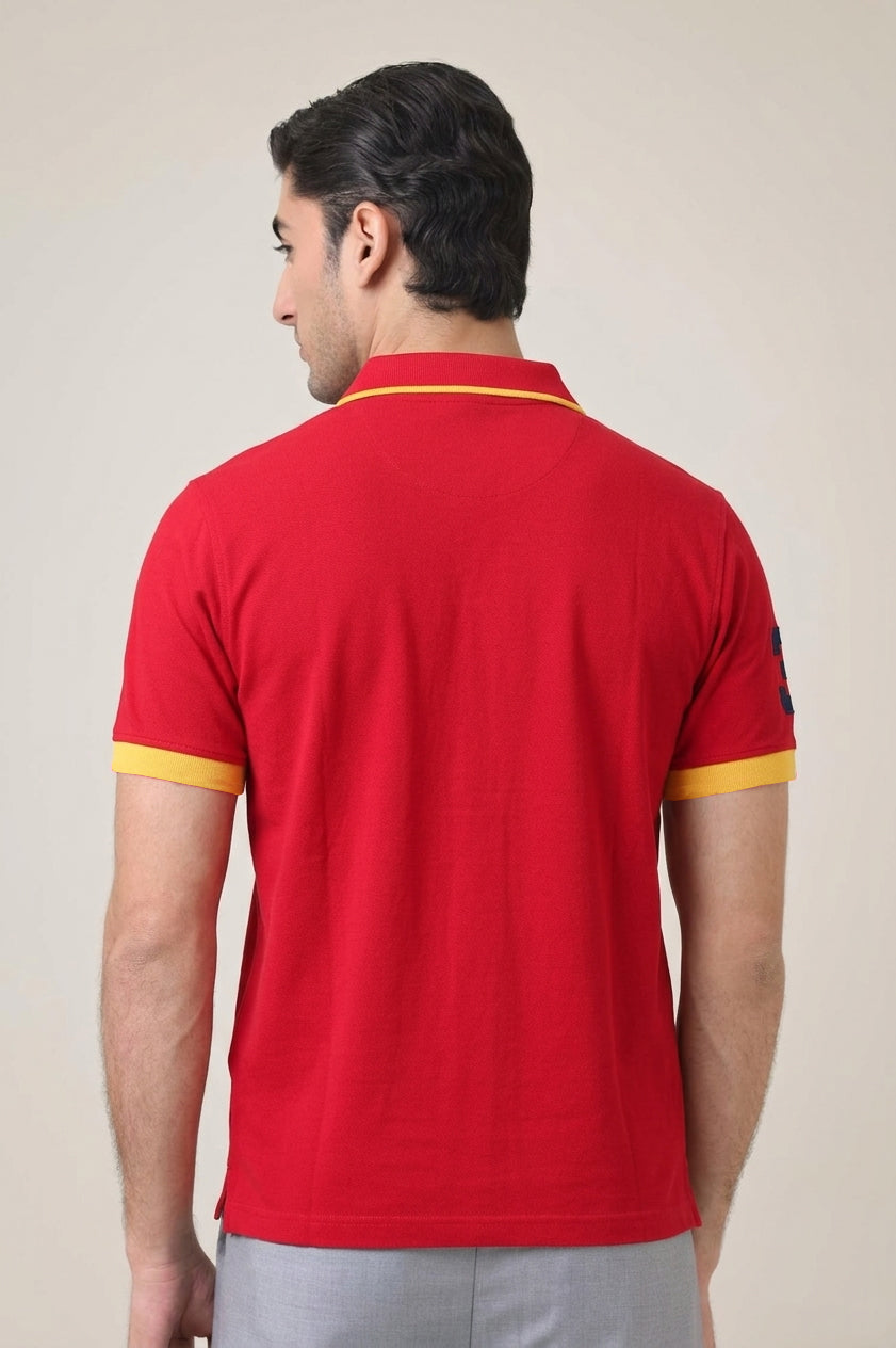 Alpine Men’s - Red Cotton Polo Shirt