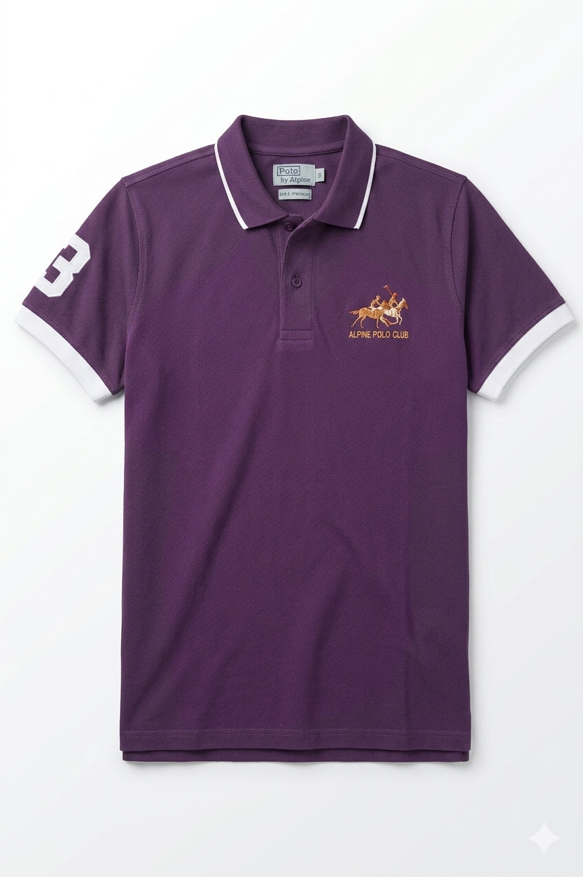Alpine Men’s - Purple Cotton Polo Shirt