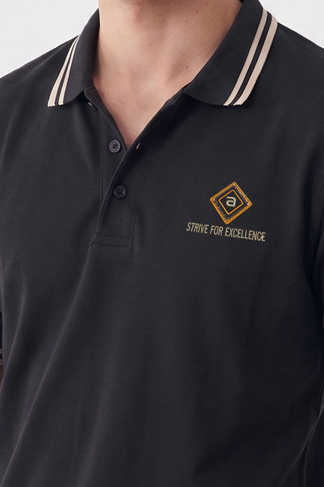 Alpine Men’s Black Cotton Polo Shirt - Limited Edition Main Image