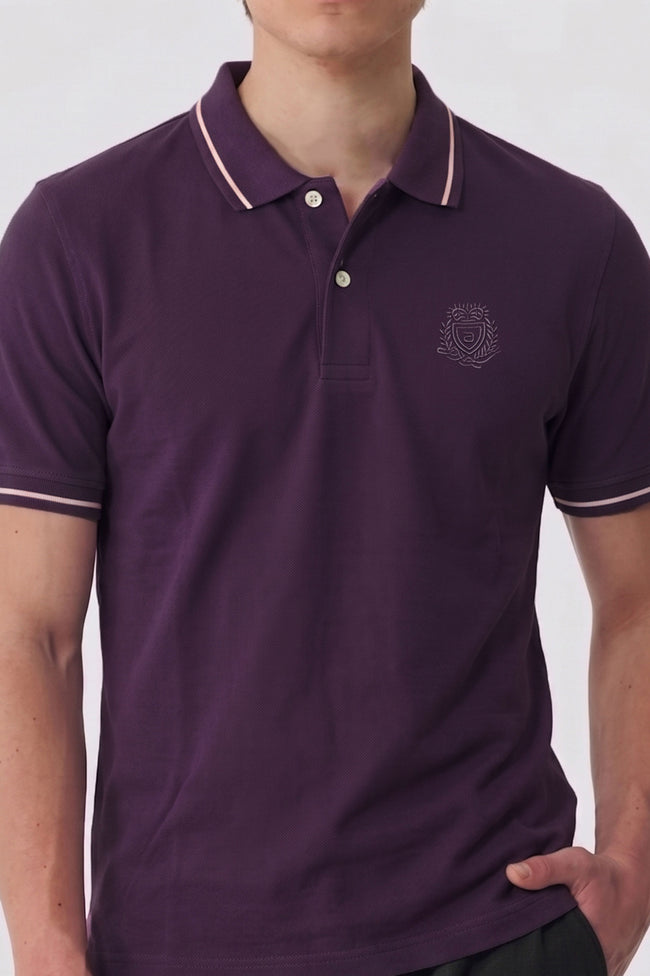 Alpine Men’s Purple Cotton Polo Shirt - Premium Edition Main Image