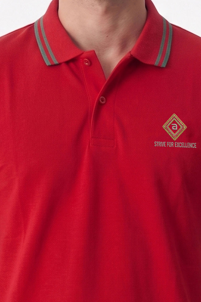 Alpine Men’s Red Cotton Polo Shirt - Limited Edition Main Image