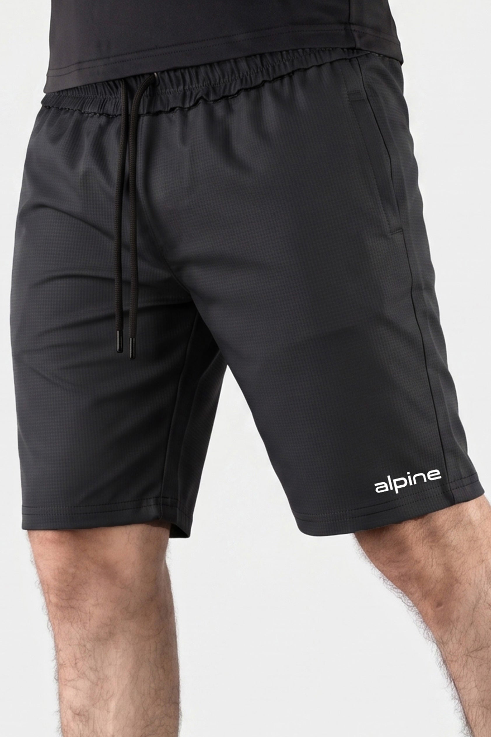 Alpine Men’s Black Imported Square Mesh  Lycra Short