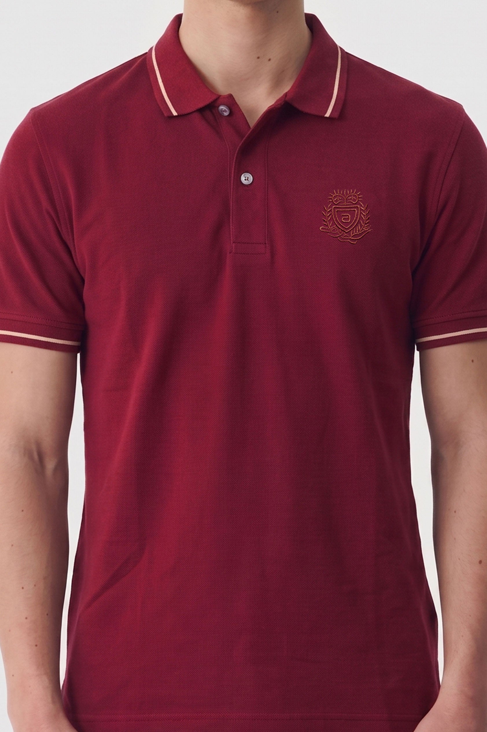 Alpine Men’s Maroon Cotton Polo Shirt - Premium Edition