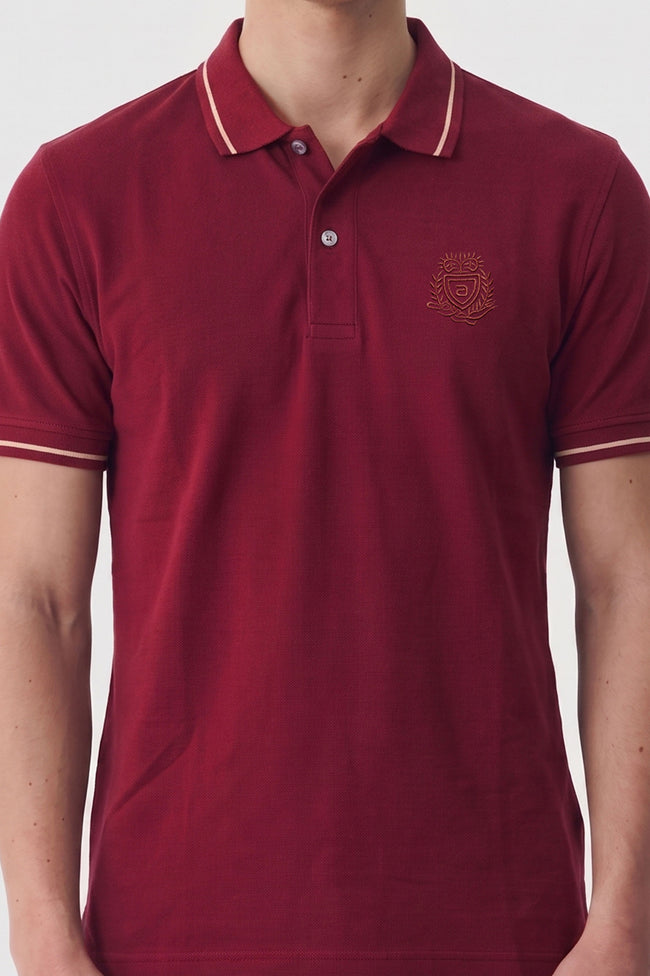 Alpine Men’s Maroon Cotton Polo Shirt - Premium Edition Main Image