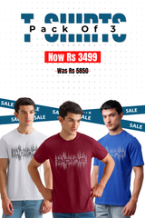 Alpine - Soundwave Graphic T-Shirt Bundle Offer - White, Royal Blue & Maroon