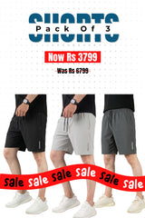 Alpine - Dry Fit Short Bundle Offer - Black, Silver Grey & Grey