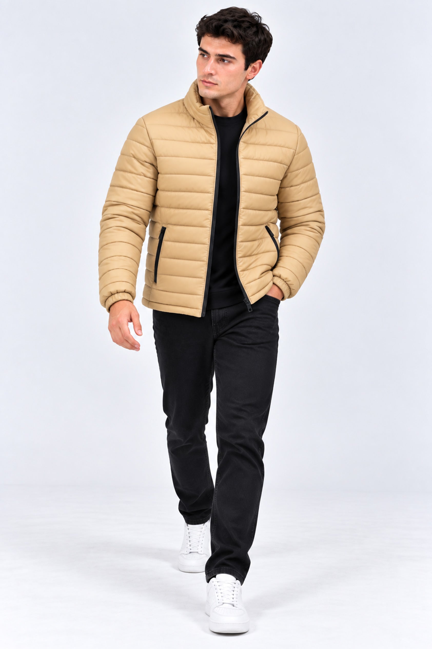 Alpine Men’s Puffer Jacket Grey Beige