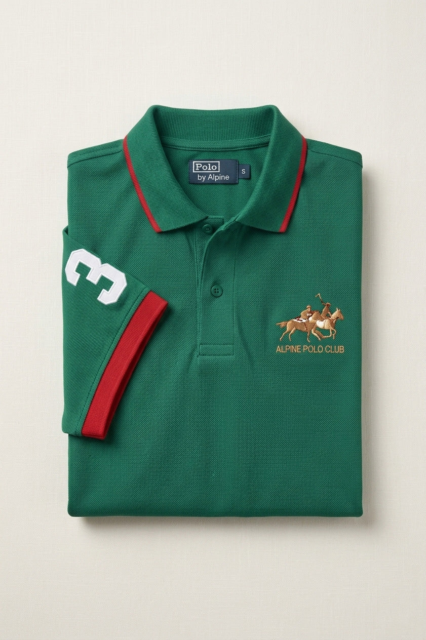 Alpine Men’s - Green Cotton Polo Shirt